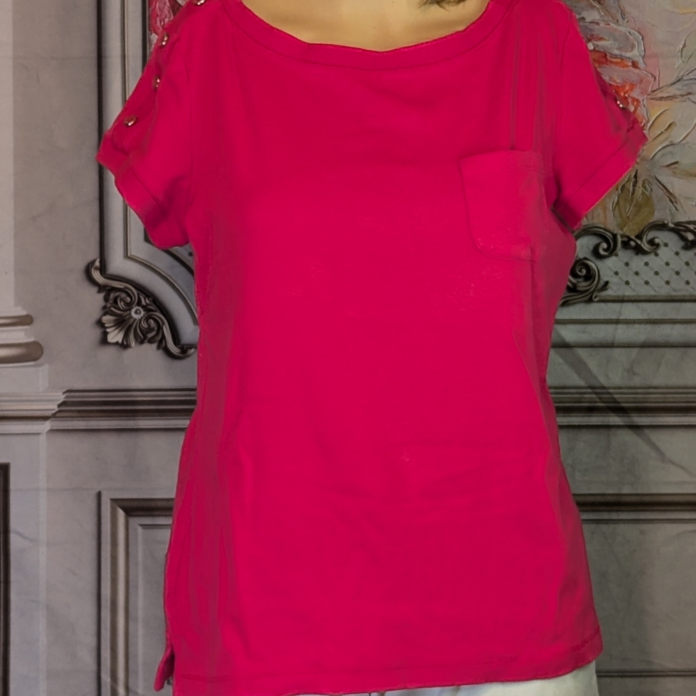 Talbot's Petite med, pre-owned, #020 Magenta/Hot Pink weekend Tee